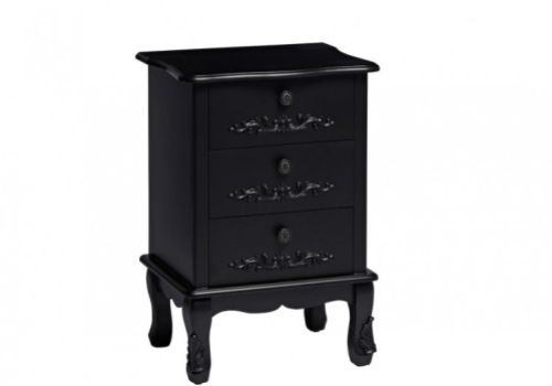 LPD Antoinette 3 Drawer Bedside Chest In Black