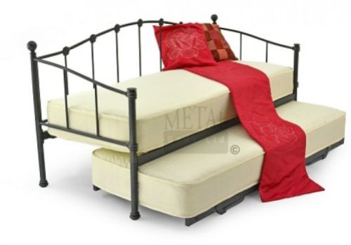 BUNDLE DEAL 2 x Metal Beds Paris 2ft6 (75cm) Small Single TRUNDLE UNDERBED ONLY In Black