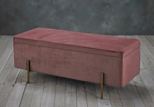 LPD Lola Ottoman Storage Box In Pink