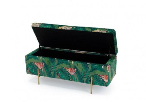 LPD Lola Jungle Print Ottoman Storage Box