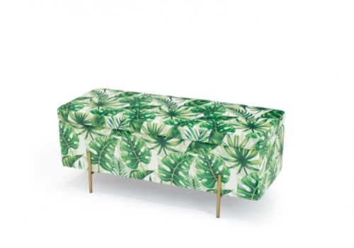 LPD Lola Palm Print Ottoman Storage Box