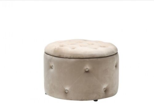 LPD Cleo Round Storage Pouff In Beige