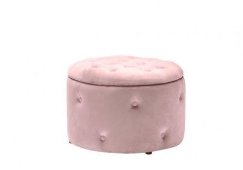 LPD Cleo Round Storage Pouff In Pink