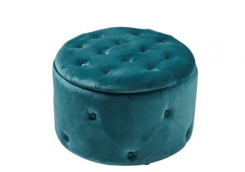 LPD Cleo Round Storage Pouff In Teal