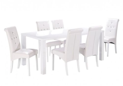 LPD Puro Large Size Dining Table In White Gloss