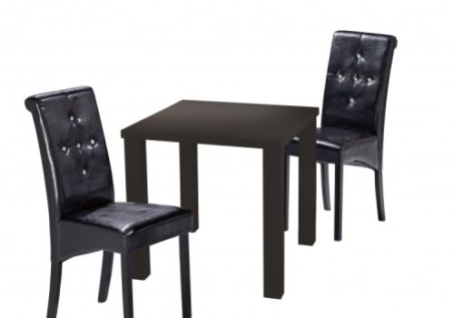 LPD Puro Small Dining Table In Charcoal Gloss