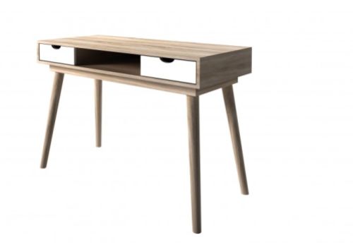 LPD Scandi Desk White And Oak Finish