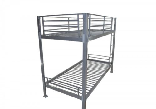 Metal Beds Silver Metal No Bolt Bunk Bed