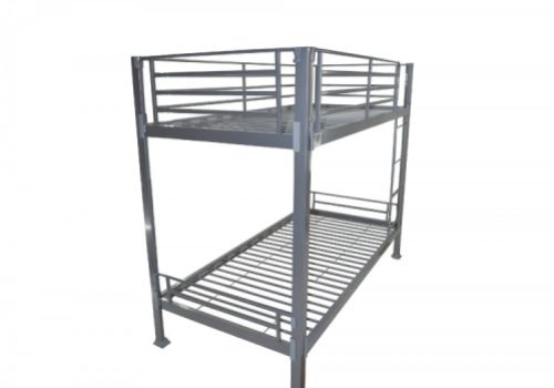Metal Beds 2ft6 Small Single Silver Metal No Bolt Bunk Bed