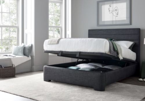 Kaydian Appleby 4ft6 Double Slate Grey Fabric Ottoman Storage Bed