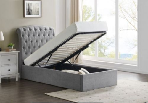 Limelight Rosa 3ft Single Light Grey Fabric Ottoman Bed Frame