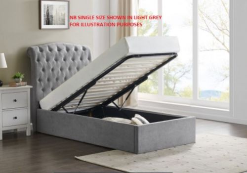 Limelight Rosa 5ft Kingsize Light Grey Fabric Ottoman Bed Frame