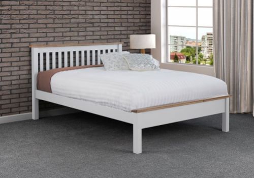 Sweet Dreams Newman 4ft6 Double White Wooden Bed Frame
