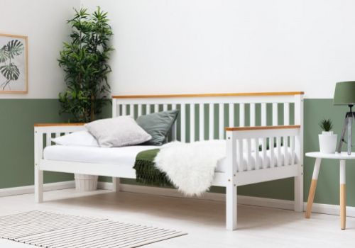 Sleep Design Blythe 3ft Single White And Oak Wooden Day Bed
