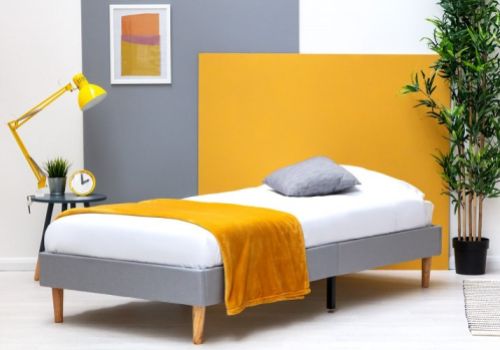 Sleep Design Edworth 3ft Single Grey Fabric Platform Bed Frame