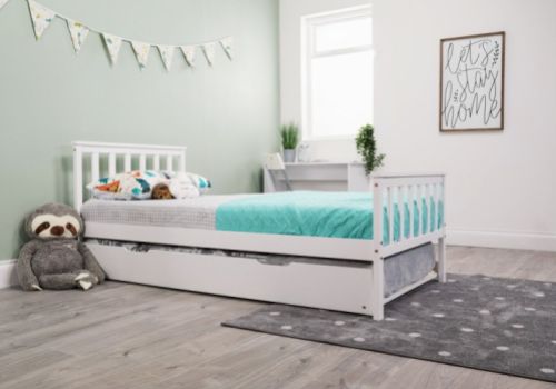 Flair Furnishings Larysa 3ft Single White Wooden Guest Bed Frame