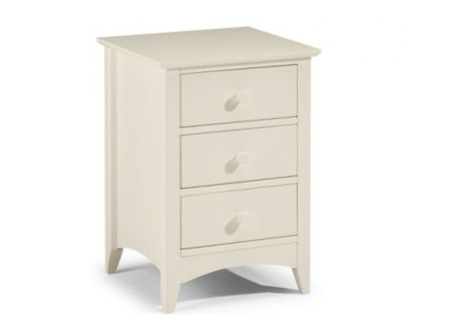 Julian Bowen Cameo Stone White 3 Drawer Bedside