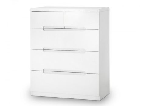 Julian Bowen Manhattan White Gloss 3 plus 2 Drawer Chest