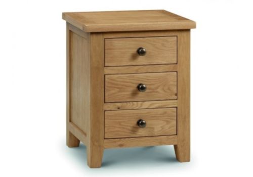 Julian Bowen Marlborough American Oak 3 Drawer Bedside Cabinet