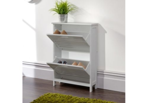 GFW Bergen Two Tier Shoe Cabinet in Grey