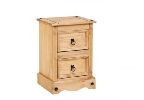 Core Corona Pine 2 Drawer Bedside