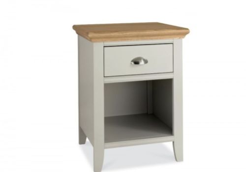 Bentley Designs Hampstead Soft Grey And Oak 1 Drawer Nightstand