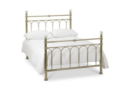 Bentley Designs Krystal 5ft Kingsize Champagne Brass Finish Metal Bed Frame