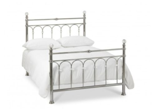 Bentley Designs Krystal 4ft6 Double Shiny Nickel Metal Bed Frame