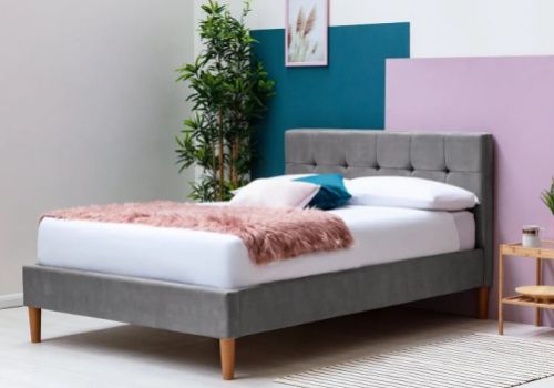Sleep Design Highclere 5ft Kingsize Grey Fabric Bed Frame