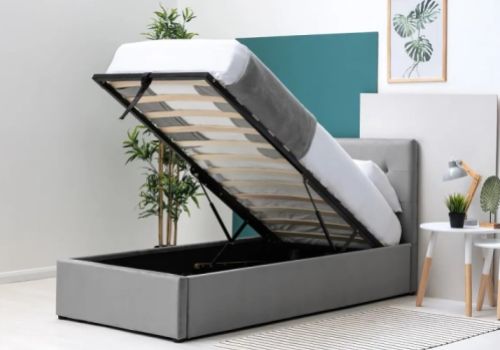 Sleep Design Lowther 3ft Single Grey Fabric Ottoman Bed Frame