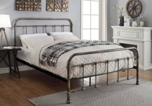 Sleep Design Burford 4ft Small Double Rustic Metal Bed Frame