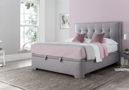 Kaydian Falstone 5ft Kingsize Marbella Grey Fabric Ottoman Storage Bed