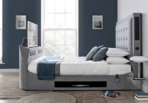 Kaydian Titan 6ft Super Kingsize Marbella Grey Fabric Media Bed
