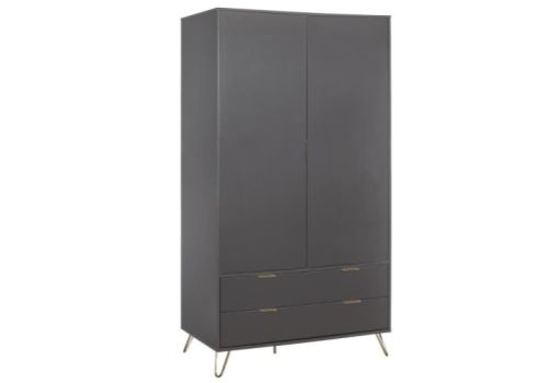 Birlea Arlo 2 Door 2 Drawer Wardrobe In Charcoal Grey