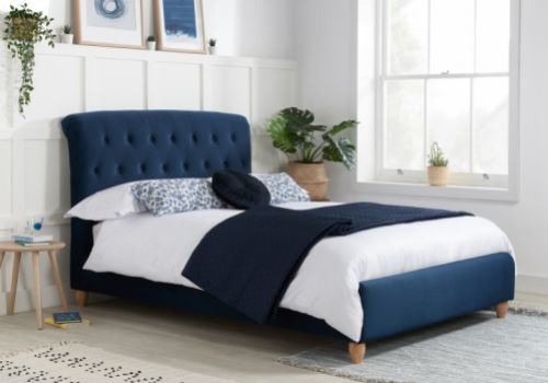 Birlea Brompton 5ft Kingsize Blue Fabric Bed Frame