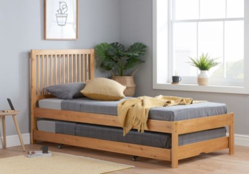 Birlea Buxton 3ft Single Wooden Guest Bed In Honey Pine