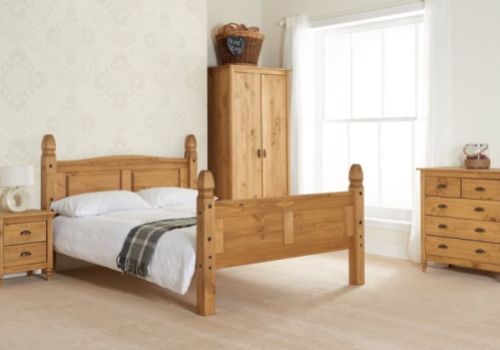 Birlea Corona 4ft6 Double Pine Bed Frame with High Footend