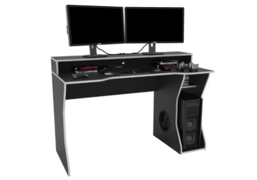 Birlea Enzo Black And Silver Gaming Desk