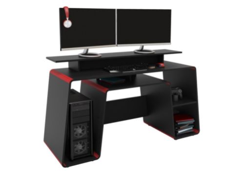 Birlea Onyx Black And Red Gaming Desk