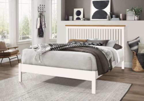 Time Living Ascot 5ft Kingsize White Wooden Bed Frame