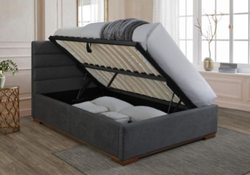 Time Living Mayfair 4ft6 Double Dark Grey Fabric Ottoman Bed Frame