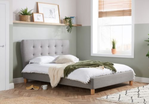 Birlea Stockholm 5ft Kingsize Grey Fabric Bed Frame