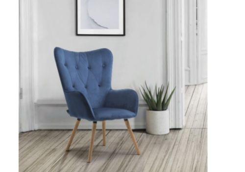 Birlea Willow Armchair In Midnight Blue Fabric