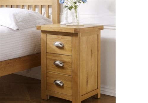 STORE CLEARANCE Birlea Woburn Oak 3 Drawer Large Bedside