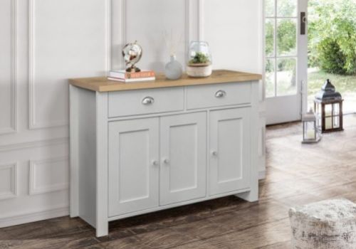 Birlea Highgate Grey And Oak Finish 2 Drawer 3 Door Sideboard