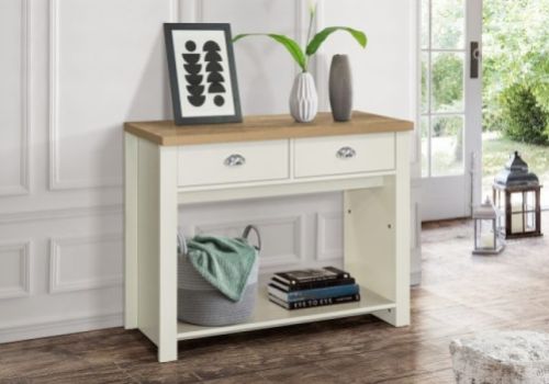 Birlea Highgate Cream And Oak Finish 2 Drawer Console Table