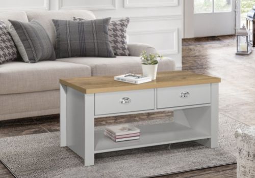 Birlea Highgate Grey And Oak Finish 2 Drawer Coffee Table