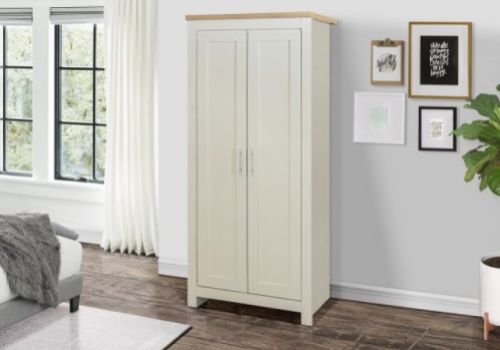 Birlea Highgate Cream And Oak Finish 2 Door Wardrobe