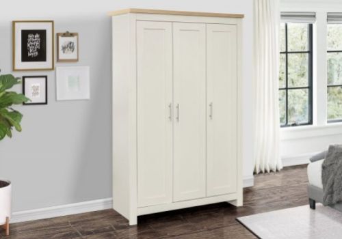 Birlea Highgate Cream And Oak Finish 3 Door Wardrobe