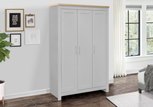 Birlea Highgate Grey And Oak Finish 3 Door Wardrobe